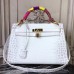 Replica Handbag Store Kelly 32cm Bag In White Crocodile Leather