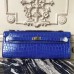 Replica Handbag Store Blue Electric Crocodile Kelly Cut Clutch Bag
