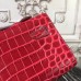 Replica Handbag Store Red Crocodile Kelly Cut Clutch Bag
