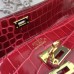 Replica Handbag Store Red Crocodile Kelly Cut Clutch Bag