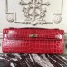 Replica Handbag Store Red Crocodile Kelly Cut Clutch Bag