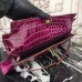 Replica Handbag Store Fuchsia Crocodile Kelly Cut Clutch Bag