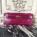 Replica Handbag Store Fuchsia Crocodile Kelly Cut Clutch Bag