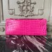 Replica Handbag Store Rose Red Crocodile Kelly Cut Clutch Bag