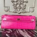 Replica Handbag Store Rose Red Crocodile Kelly Cut Clutch Bag