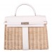 Replica Handbag Store White Picnic Kelly 35cm Wicker Bag