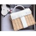 Replica Handbag Store White Picnic Kelly Mini 20cm Wicker Bag