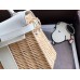 Replica Handbag Store White Picnic Kelly Mini 20cm Wicker Bag
