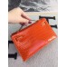 Replica Handbag Store Orange Kelly Pochette Shiny Niloticus Crocodile Bag