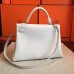 Replica Handbag Store White Clemence Kelly Retourne 32cm Handmade Bag