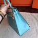 Replica Handbag Store Blue Atoll Epsom Kelly 32cm Sellier Handmade Bag