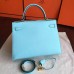 Replica Handbag Store Blue Atoll Epsom Kelly 32cm Sellier Handmade Bag