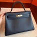 Replica Handbag Store Black Swift Kelly Retourne 32cm Handmade Bag