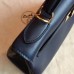 Replica Handbag Store Black Swift Kelly Retourne 32cm Handmade Bag