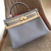 Replica Handbag Store Blue Lin Clemence Kelly Retourne 28cm Handmade Bag
