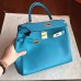 Replica Handbag Store Turquoise Clemence Kelly Retourne 28cm Handmade Bag