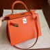Replica Handbag Store Orange Epsom Kelly Sellier 28cm Handmade Bag