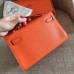 Replica Handbag Store Orange Epsom Kelly Pochette Handmade Bag
