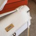 Replica Handbag Store White Epsom Kelly Pochette Handmade Bag