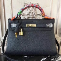 Replica Handbag Store Black Clemence Kelly 32cm Retourne Bag