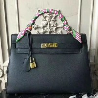 Replica Handbag Store Black Epsom Kelly 32cm Sellier Bag