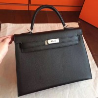Replica Handbag Store Black Epsom Kelly 32cm Sellier Handmade Bag Replica Handbag Store Black Epsom Kelly 32cm Sellier Handmade Bag