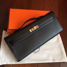Replica Handbag Store Black Epsom Kelly Cut Clutch Handmade Bag Replica Handbag Store Black Epsom Kelly Cut Clutch Handmade Bag