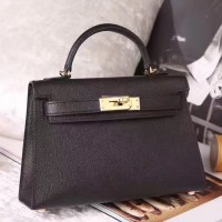 Replica Handbag Store Black Epsom Kelly Mini II 20cm Handmade Bag