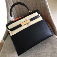 Replica Handbag Store Black Swift Kelly Sellier 28cm Handmade Bag Replica Handbag Store Black Swift Kelly Sellier 28cm Handmade Bag