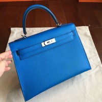 Replica Handbag Store Blue Epsom Kelly 32cm Sellier Handmade Bag Replica Handbag Store Blue Epsom Kelly 32cm Sellier Handmade Bag