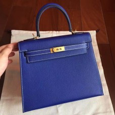 Replica Handbag Store Electric Blue Epsom Kelly 25cm Sellier Handmade Bag