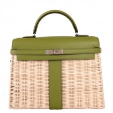 Replica Handbag Store Green Picnic Kelly 35cm Wicker Bag Replica Handbag Store Green Picnic Kelly 35cm Wicker Bag