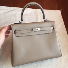 Replica Handbag Store Grey Swift Kelly 25cm Retourne Handmade Bag