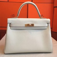 Replica Handbag Store Ivory Swift Kelly Retourne 32cm Handmade Bag