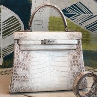 Replica Handbag Store Kelly 28cm Niloticus Crocodile Himalaya