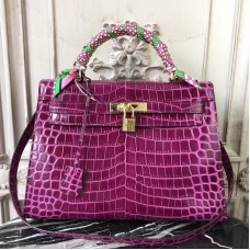 Replica Handbag Store Kelly 32cm Bag In Fuchsia Crocodile Leather Replica Handbag Store Kelly 32cm Bag In Fuchsia Crocodile Leather