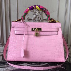 Replica Handbag Store Kelly 32cm Bag In Pink Crocodile Leather Replica Handbag Store Kelly 32cm Bag In Pink Crocodile Leather