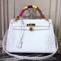 Replica Handbag Store Kelly 32cm Bag In White Crocodile Leather Replica Handbag Store Kelly 32cm Bag In White Crocodile Leather