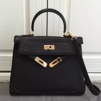 Replica Handbag Store Kelly Ghillies 28cm In Black Swift Leather