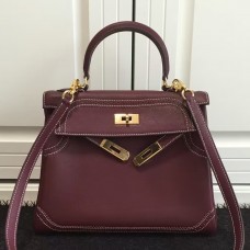 Replica Handbag Store Kelly Ghillies 28cm In Burgundy Swift Leather
