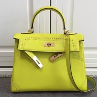 Replica Handbag Store Kelly Ghillies 28cm In Yellow Swift Leather