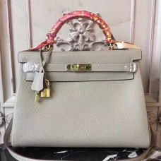 Replica Handbag Store Light Grey Clemence Kelly 32cm Retourne Bag