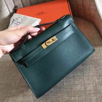 Replica Handbag Store Malachite Epsom Kelly Pochette Handmade Bag