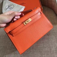 Replica Handbag Store Orange Epsom Kelly Pochette Handmade Bag Replica Handbag Store Orange Epsom Kelly Pochette Handmade Bag