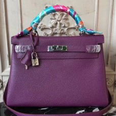Replica Handbag Store Purple Clemence Kelly 32cm Retourne Bag