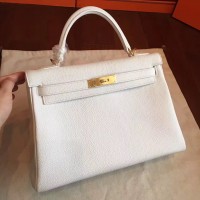 Replica Handbag Store White Clemence Kelly Retourne 32cm Handmade Bag