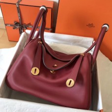 Replica Handbag Store Bicolor Lindy 30cm Swift Bordeaux Handmade Bag
