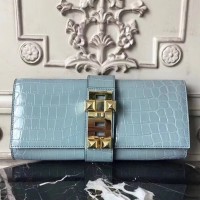 Replica Handbag Store Medor Clutch Bag In Ciel Crocodile Leather Replica Handbag Store Medor Clutch Bag In Ciel Crocodile Leather