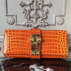Replica Handbag Store Medor Clutch Bag In Orange Crocodile Leather Replica Handbag Store Medor Clutch Bag In Orange Crocodile Leather