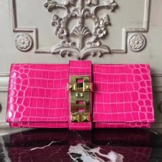 Replica Handbag Store Medor Clutch Bag In Rose Red Crocodile Leather Replica Handbag Store Medor Clutch Bag In Rose Red Crocodile Leather